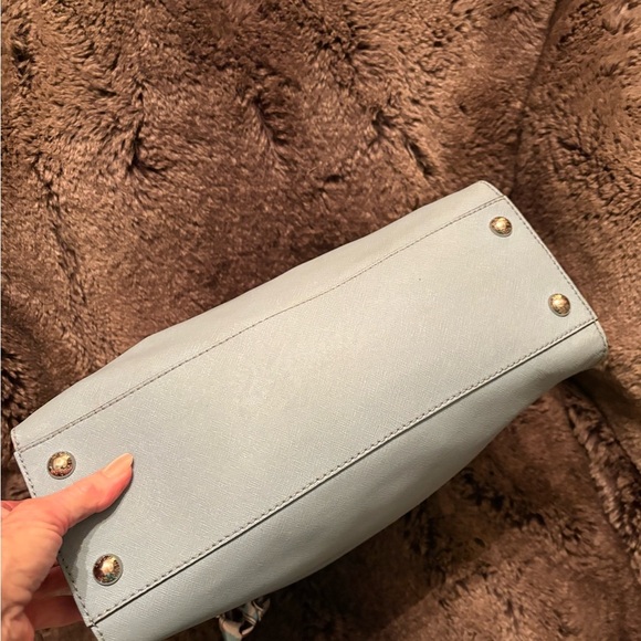 Elegant baby blue Michael Kors Hamilton Handbag with Scarf Accent - Picture 3 of 6